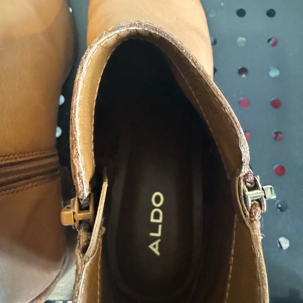 Aldo Tan Leather Ankle Booties - Picture 6 of 7